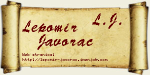Lepomir Javorac vizit kartica